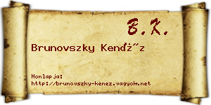 Brunovszky Kenéz névjegykártya